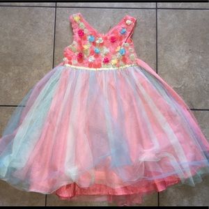 Floral multicolored tulle dress